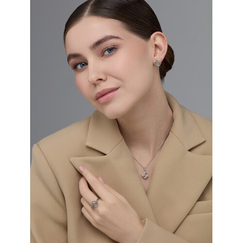 Подвеска с бриллиантом из белого золота 585 пробы