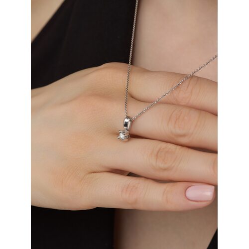 Подвеска с бриллиантом из белого золота 585 пробы