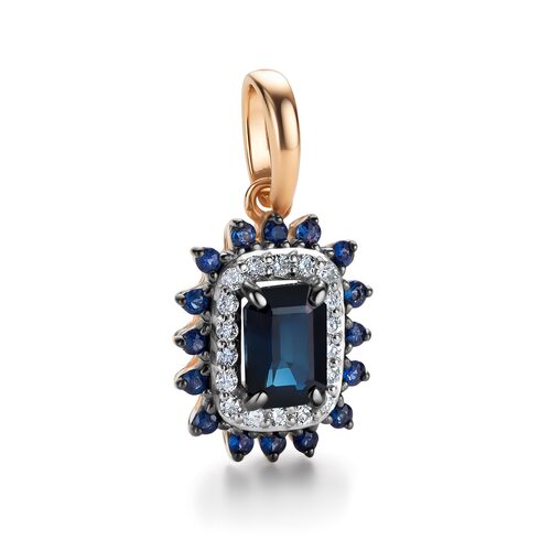 Подвеска с сапфирами и бриллиантами из золота 585 пробы