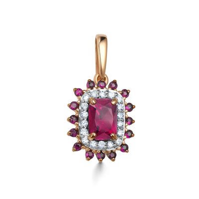 Подвеска с рубинами и бриллиантами из золота 585 пробы