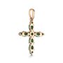 Декоративный крест с изумрудами из золота 585 пробы арт. 36243-101