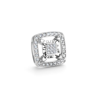 Подвеска с бриллиантами из  белого золота 585 пробы