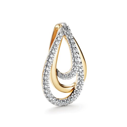 Подвеска с бриллиантами из желтого золота 585 пробы