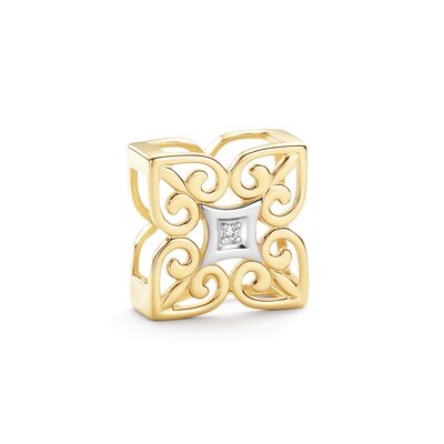 Подвеска "Цветок" с бриллиантом из желтого золота 585 пробы