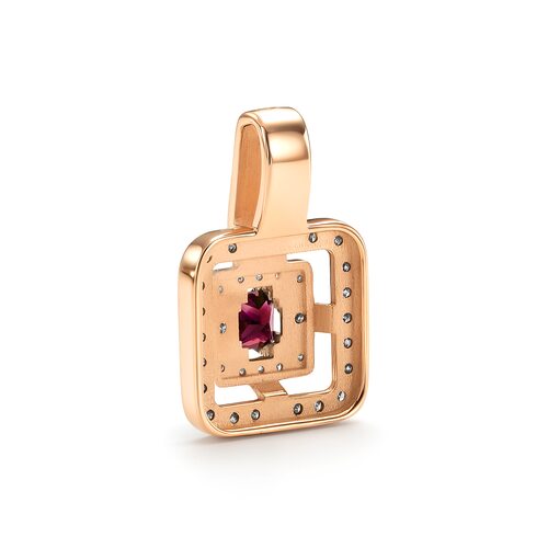 Подвеска с рубином и бриллиантами из золота 585 пробы