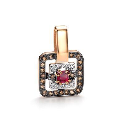 Подвеска с рубином и бриллиантами из золота 585 пробы
