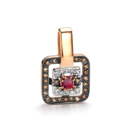 Подвеска с рубином и бриллиантами из золота 585 пробы