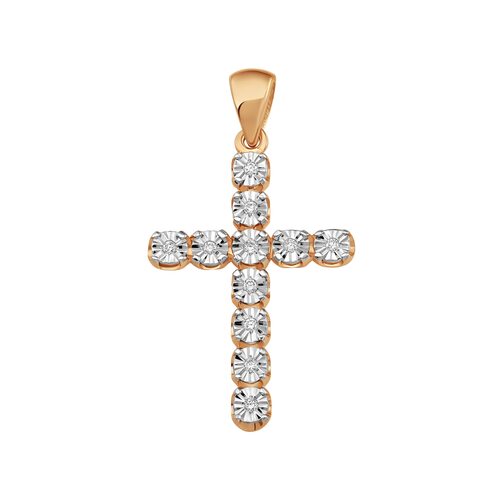 Декоративный крест с бриллиантами из золота 585 пробы