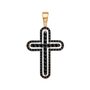 Декоративный крест с чёрными бриллиантами из золота 585 пробы