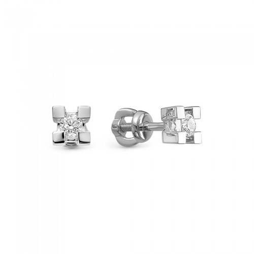 Серьги с бриллиантами из белого золота 585 пробы