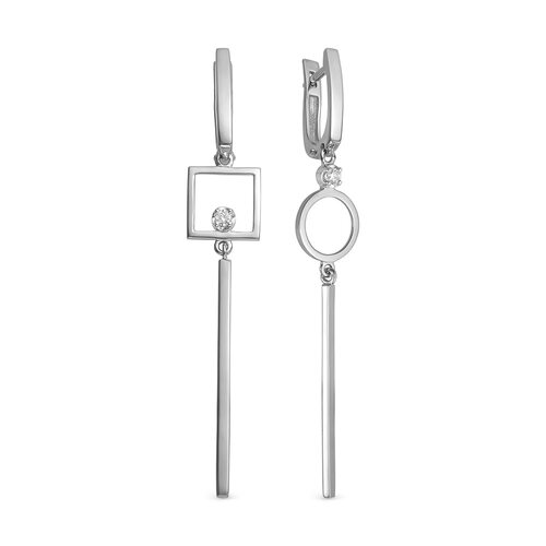 Серьги с бриллиантами из белого золота 585 пробы