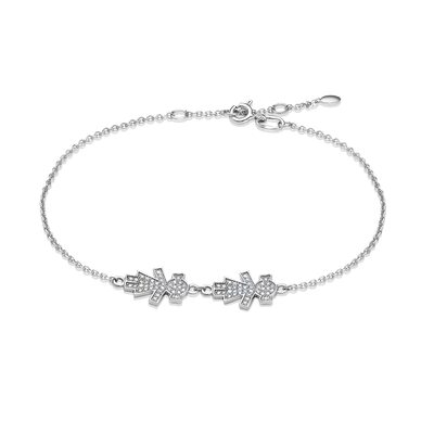 Браслет "Девочки" с бриллиантами из белого золота 585 пробы