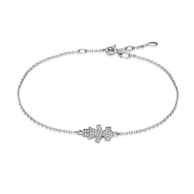  Браслет "Девочка" с бриллиантами из белого золота 585 пробы 