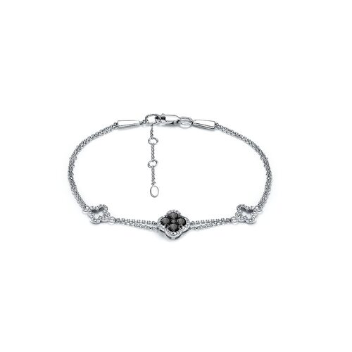 Браслет "Клевера" с бриллиантами из белого золота 585 пробы