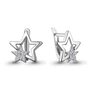 Серьги "Звезды" с фианитами из серебра 925 пробы