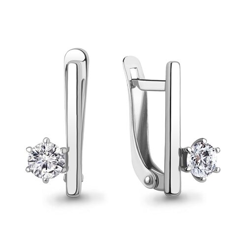 Серьги с фианитами из серебра 925 пробы