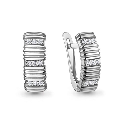 Серьги с фианитами из серебра 925 пробы