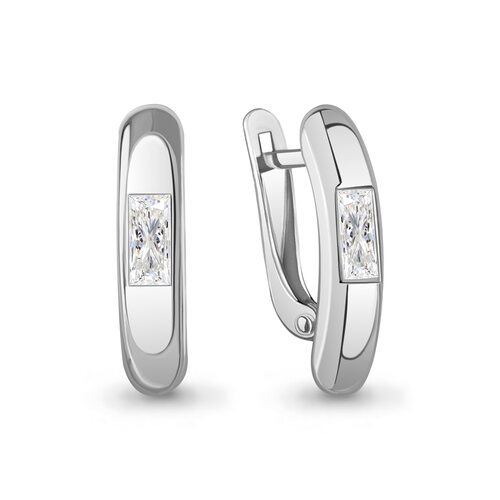 Серьги с фианитами из серебра 925 пробы
