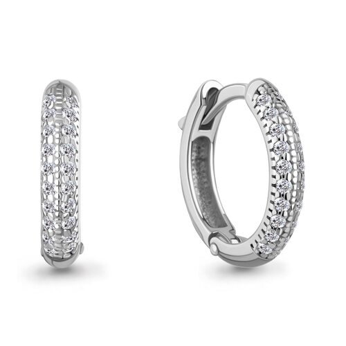 Серьги с фианитами из серебра 925 пробы