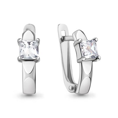 Серьги с фианитами из серебра 925 пробы