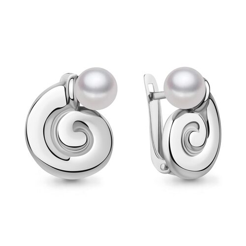 Серьги с имитацией жемчуга из серебра 925 пробы