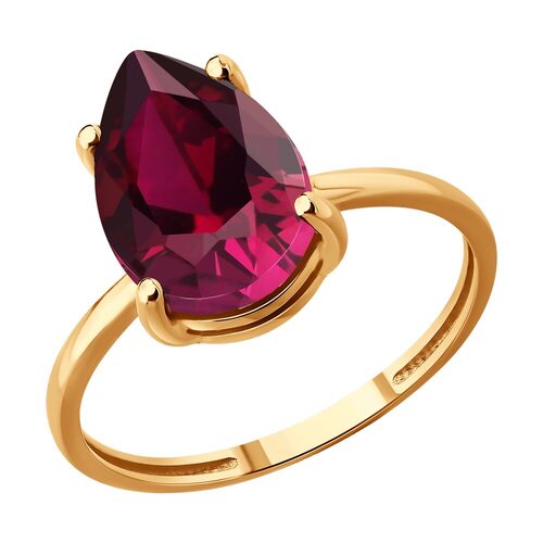 Кольцо с рубином из золота 585 пробы