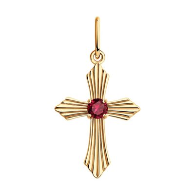 Подвеска с рубином из золота 585 пробы