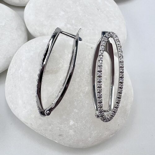 Серьги с бриллиантами из белого золота 585 пробы