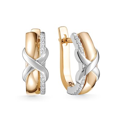 Серьги с бриллиантами из золота 585 пробы