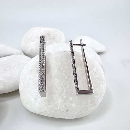 Серьги с бриллиантами из белого золота 585 пробы