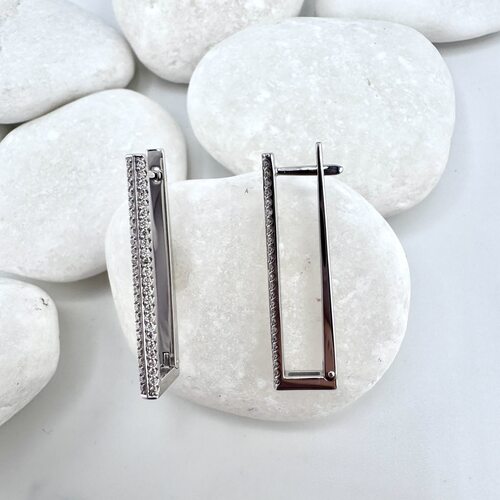 Серьги с бриллиантами из белого золота 585 пробы