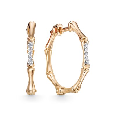 Серьги с бриллиантами из золота 585 пробы