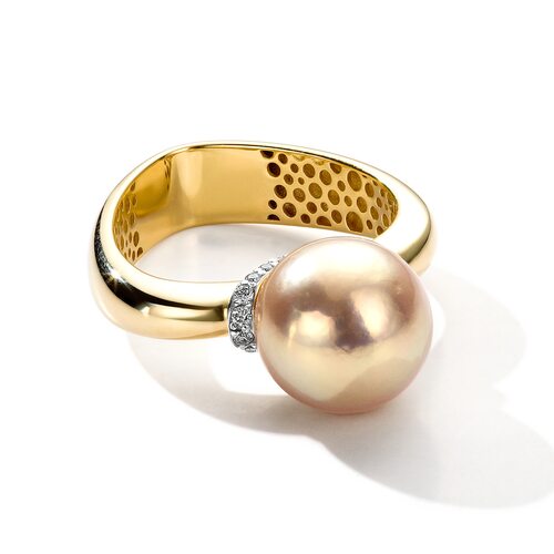 Кольцо с жемчугом и бриллиантами 585 пробы
