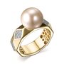 Кольцо с жемчугом и бриллиантами из желтого золота 585 пробы арт. 41009БрYT1D11