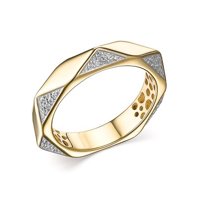 Кольцо с бриллиантами из желтого золота 585 пробы