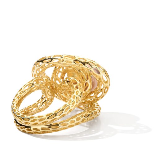 Кольцо с жемчугом из желтого золота 585 пробы