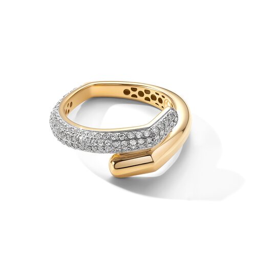 Кольцо с бриллиантами из желтого золота 585 пробы