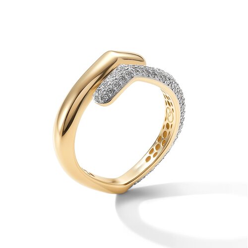 Кольцо с бриллиантами из желтого золота 585 пробы