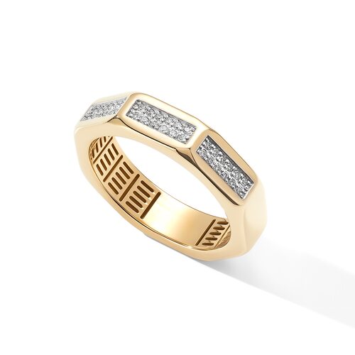 Кольцо с бриллиантами из желтого золота 585 пробы