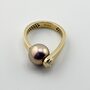 Кольцо с жемчугом из желтого золота 585 пробы арт. 41036YEd3D10