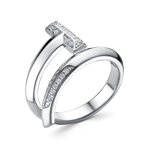 Кольцо с фианитами из серебра 925 пробы