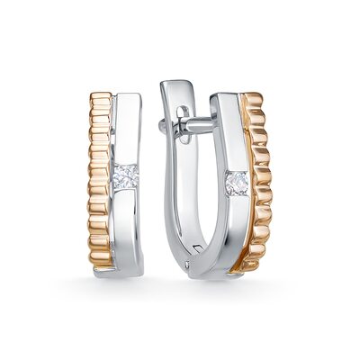 Серьги с бриллиантами из золота 585 пробы