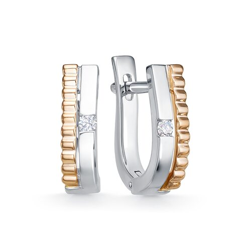 Серьги с бриллиантами из золота 585 пробы