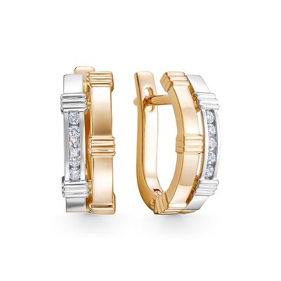 Серьги с бриллиантами из золота 585 пробы