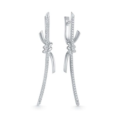 Серьги с бриллиантами из белого золота 585 пробы