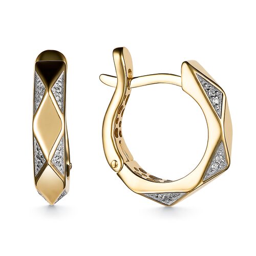 Серьги с бриллиантами из желтого золота 585 пробы