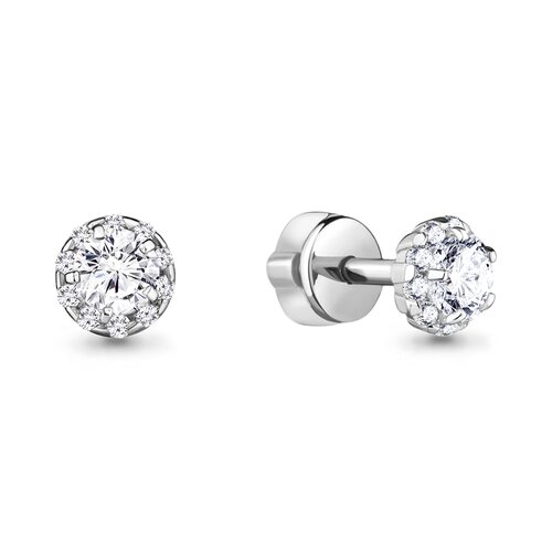 Серьги с фианитами из серебра 925 пробы