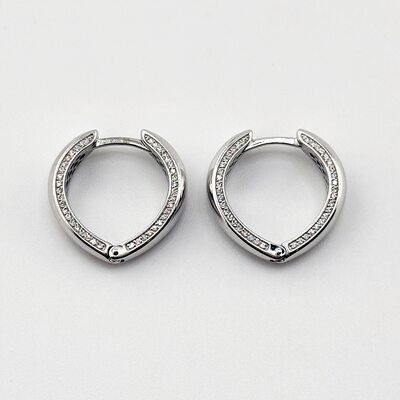 Серьги с бриллиантами из белого золота 585 пробы