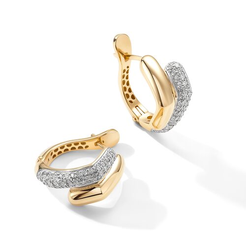 Серьги с бриллиантами из желтого золота 585 пробы