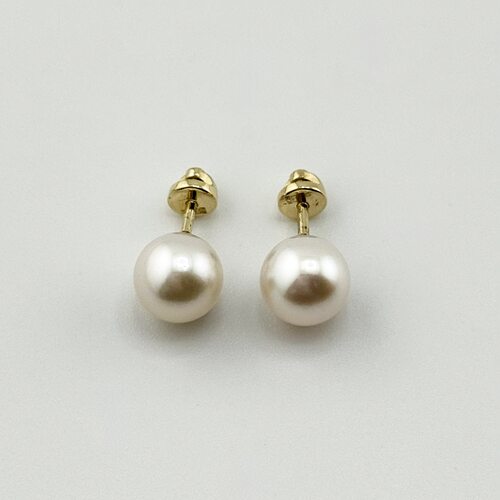 Серьги с жемчугом из золота 585 пробы